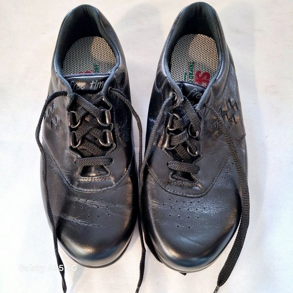 SAS Womens Black Leather Comfort Shoes US Size 9 1/2 5G Orthopedic Support - Picture 9 of 9